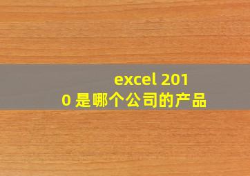 excel 2010 是哪个公司的产品